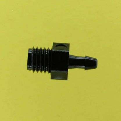 012202 (Adapters - Thread: 1/4"-28 UNF  Barb: 3/32"  Material: Black Nylon)