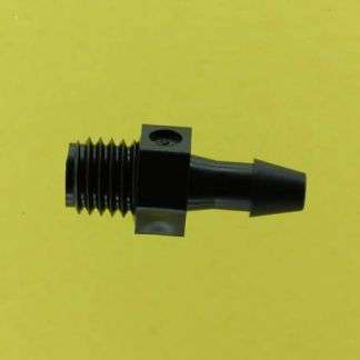 012302 (Adapters - Thread: 1/4"-28 UNF  Barb: 1/8"  Material: Black Nylon)