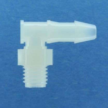 123407 (Threaded Elbows - Thread: 1/4-28 UNF  Barb: 5/32"  Material: Natural Nylon)