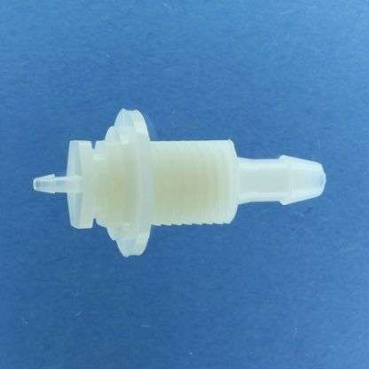 1314107 (Reduction Barbed Bulkheads - Thread: 1/4" NPSM  Barb1: 3/16"  Barb2: 1/16"  Material: Natural Nylon)