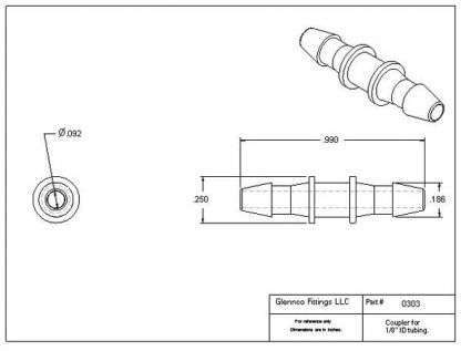 160205 (Tube Plugs - Barb: 3/32"  Material: Polypropylene)