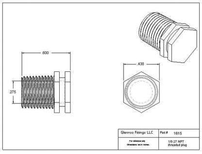 161507 (Threaded Plugs - Thread: 1/8" NPT  Material: Natural Nylon)