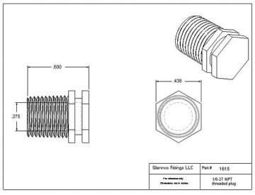 161502 (Threaded Plugs - Thread: 1/8